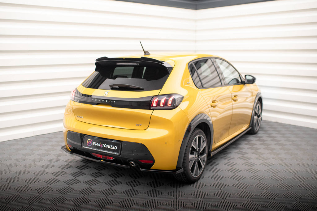 Maxton Design Heck Ansatz Flaps Diffusor passend für Peugeot 208 GT Mk2 schwarz Hochglanz