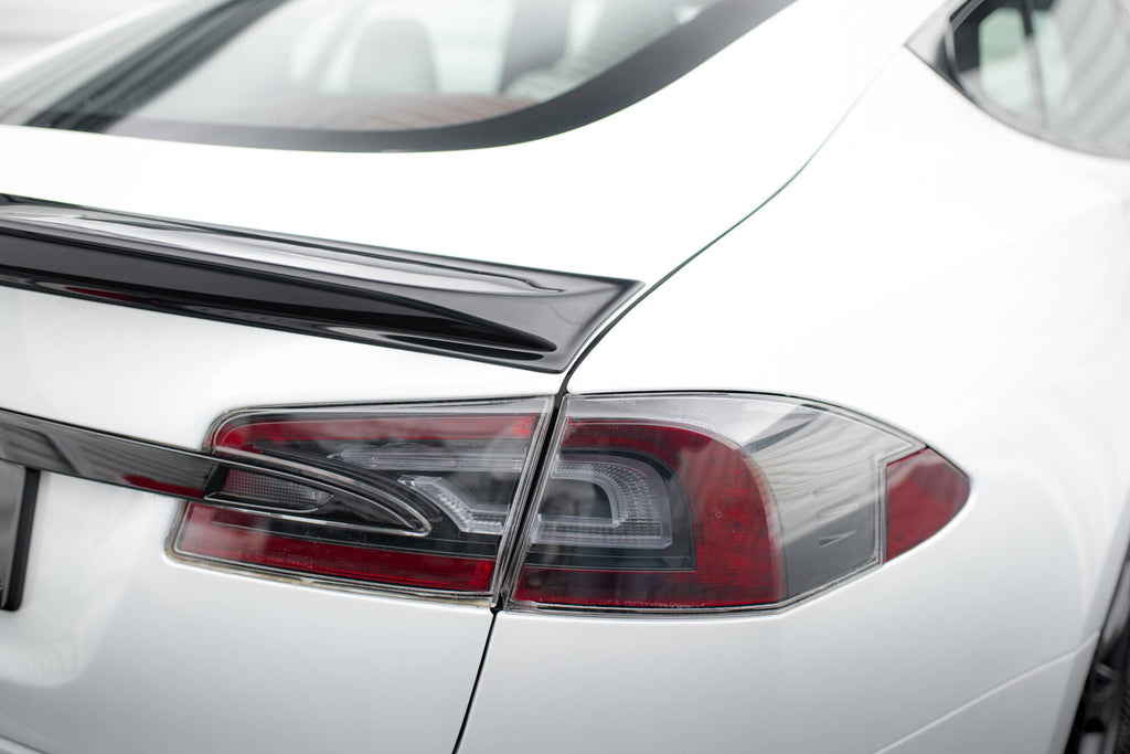 Maxton Design Spoiler CAP 3D passend für Tesla Model S Plaid Mk1 Facelift schwarz Hochglanz