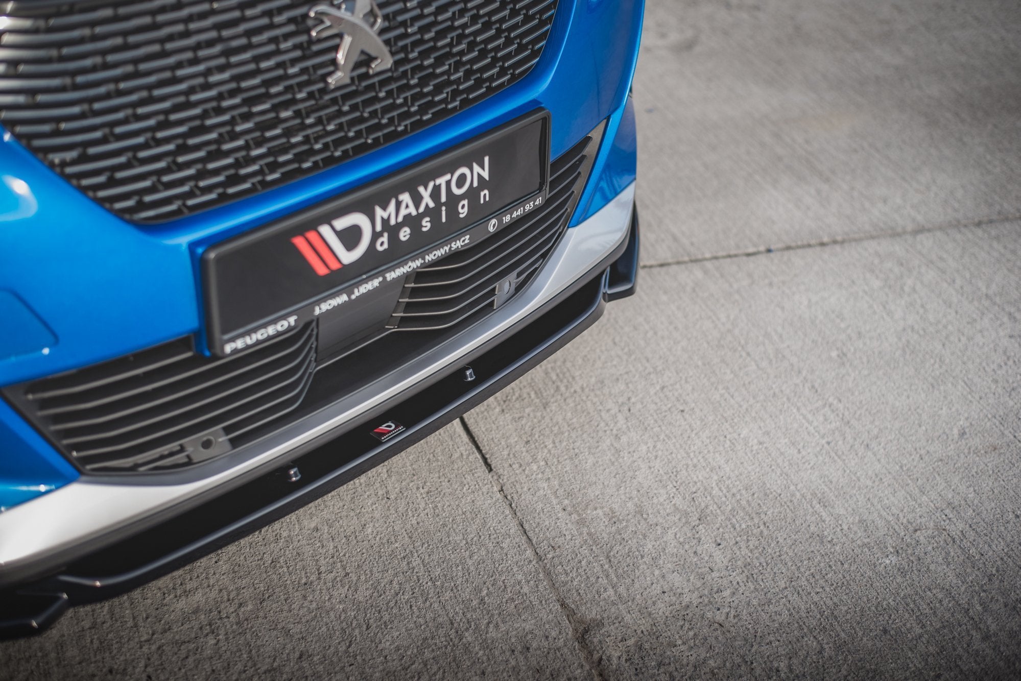 Maxton Design Street+ Spoilerlippe Front Ansatz V.2 passend für Peugeot 2008 Mk2 schwarz Hochglanz