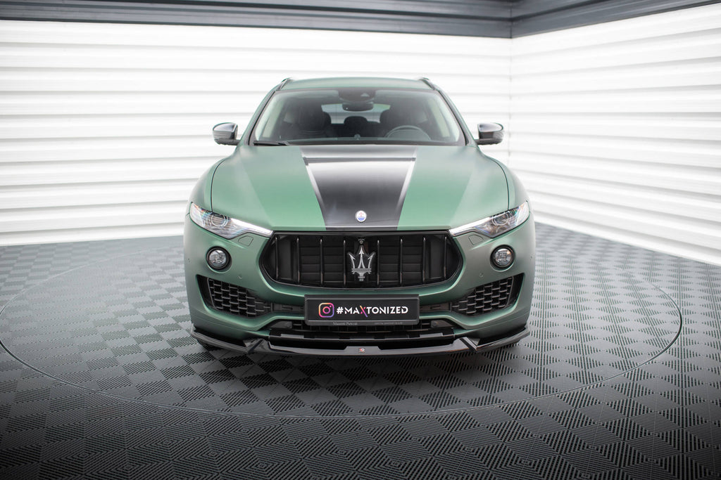 Maxton Design Street+ Spoilerlippe Front Ansatz V.1 passend für Maserati Levante Mk1 schwarz Hochglanz