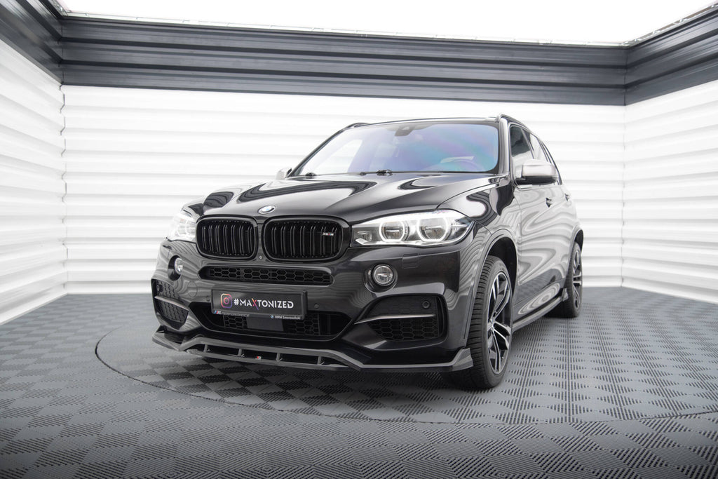 Maxton Design Street+ Spoilerlippe Front Ansatz V.3 passend für BMW X5 M-Paket F15 schwarz Hochglanz