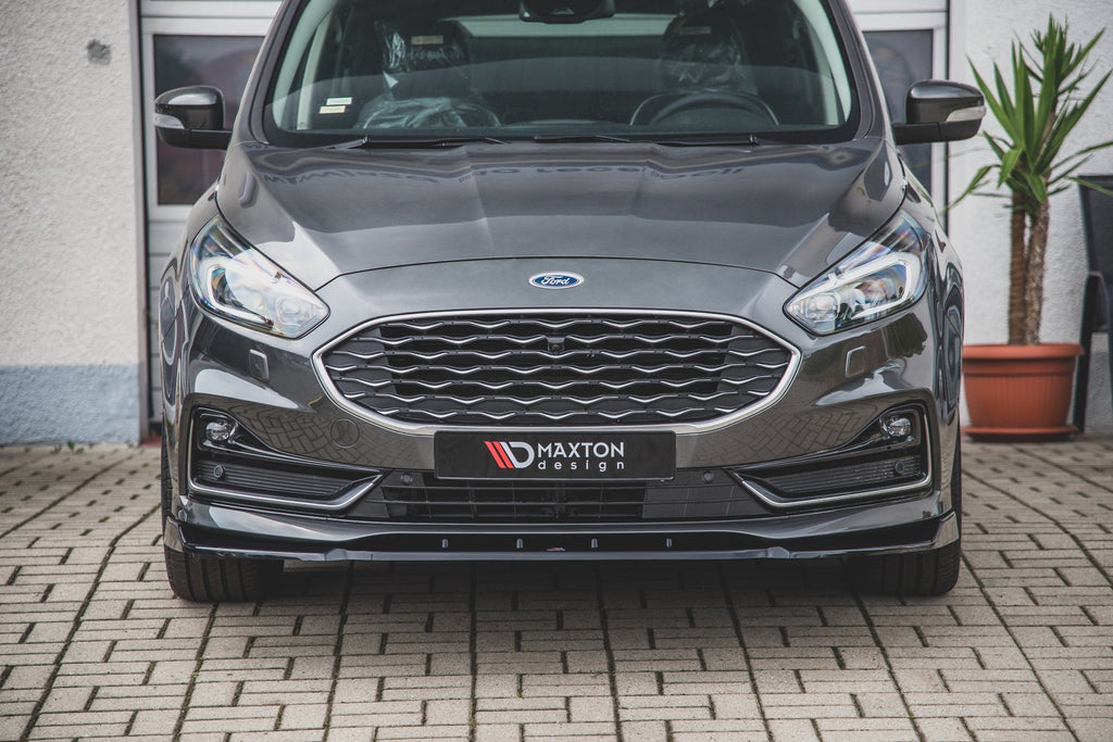 Maxton Design Street+ Spoilerlippe Front Ansatz passend für Ford S-Max Mk2 Facelift schwarz Hochglanz