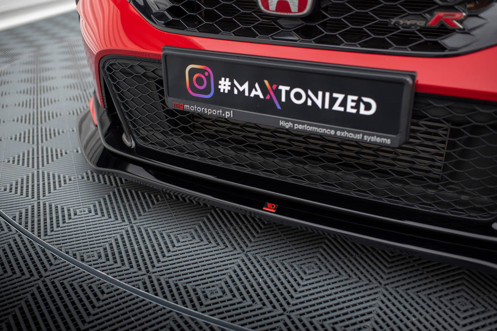 Maxton Design Street+ Spoilerlippe Front Ansatz V.1 passend für Honda Civic Type-R Mk 11 schwarz Hochglanz