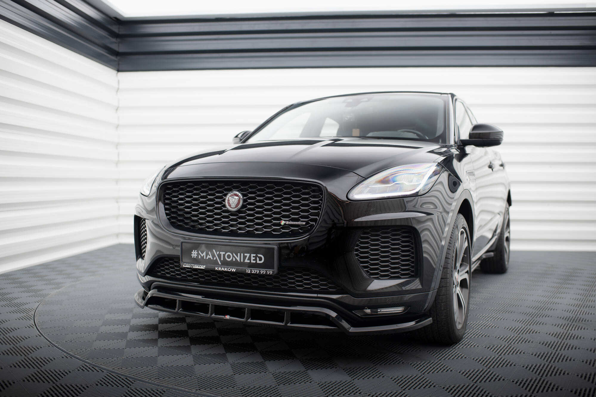 Maxton Design Street+ Spoilerlippe Front Ansatz passend für Jaguar E-Pace R-Dynamic X540 schwarz Hochglanz