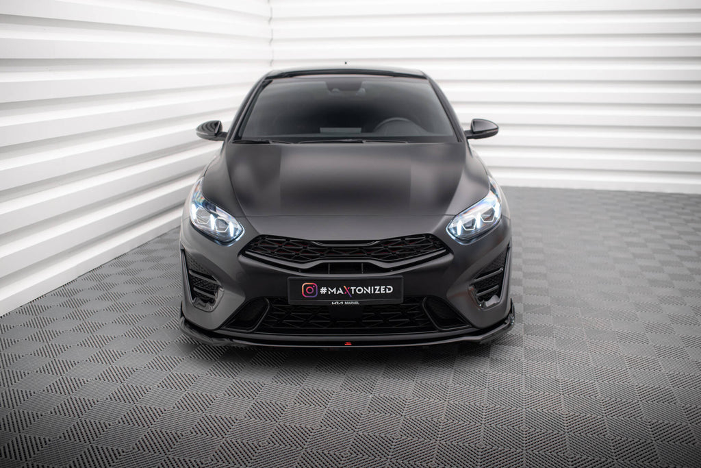 Maxton Design Street+ Spoilerlippe Front Ansatz V.1 passend für Kia Proceed GT Mk3 Facelift / Ceed GT / GT - Line Mk1 Facelift schwarz Hochglanz