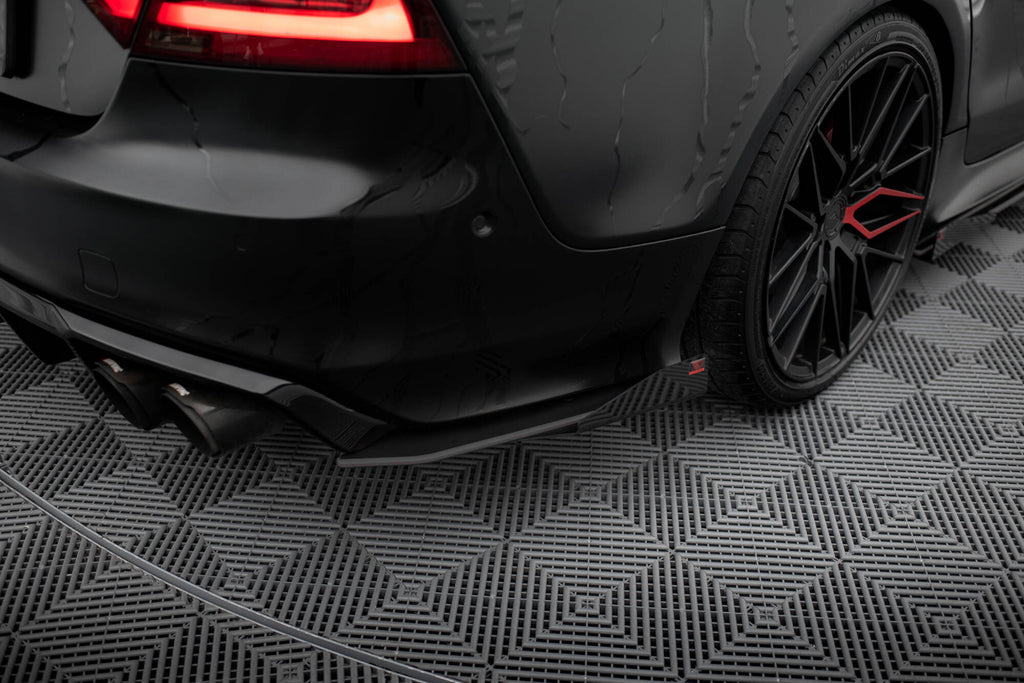 Maxton Design Hintere Seiten Flaps Passend für Audi A7 S-Line C7 Schwarz Hochglanz