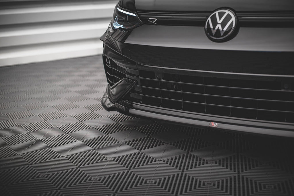 Maxton Design Street+ Spoilerlippe Front Ansatz V.6 passend für VW Golf R Hatchback / Variant Mk8 schwarz Hochglanz