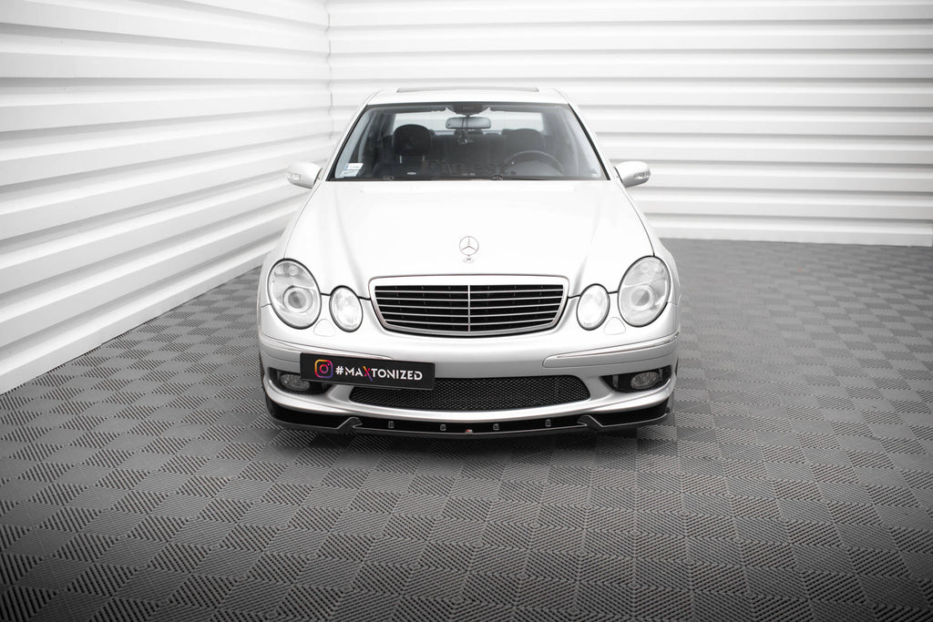 Maxton Design Street+ Spoilerlippe Front Ansatz passend für Mercedes-Benz E 55 AMG W211 schwarz Hochglanz