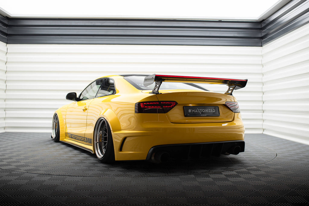 Maxton Design Carbon Spoiler With External Brackets Uprights + LED Audi A5 Coupe 8T für Audi A5 / S5 / RS5