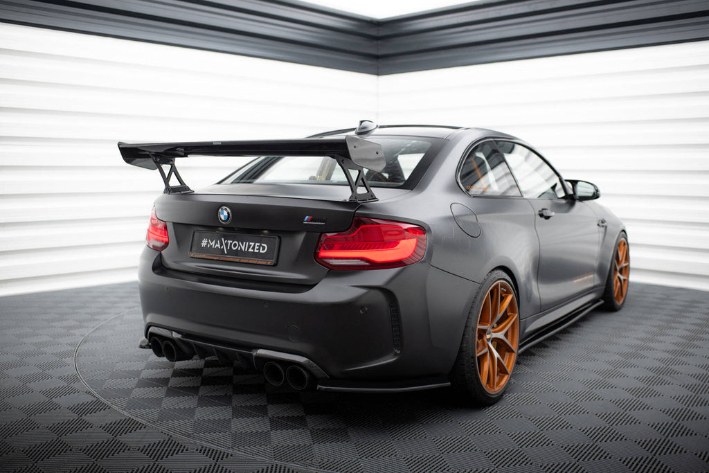 Maxton Design Carbon Spoiler With External Brackets Uprights BMW M2 F87 / 2 / 2 M-Paket F22 für BMW M2 F87
