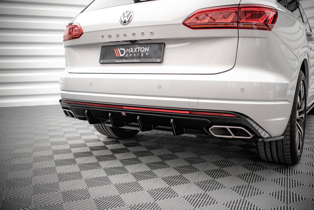 Maxton Design Diffusor Heck Ansatz passend für VW Touareg R-line Mk3 schwarz Hochglanz