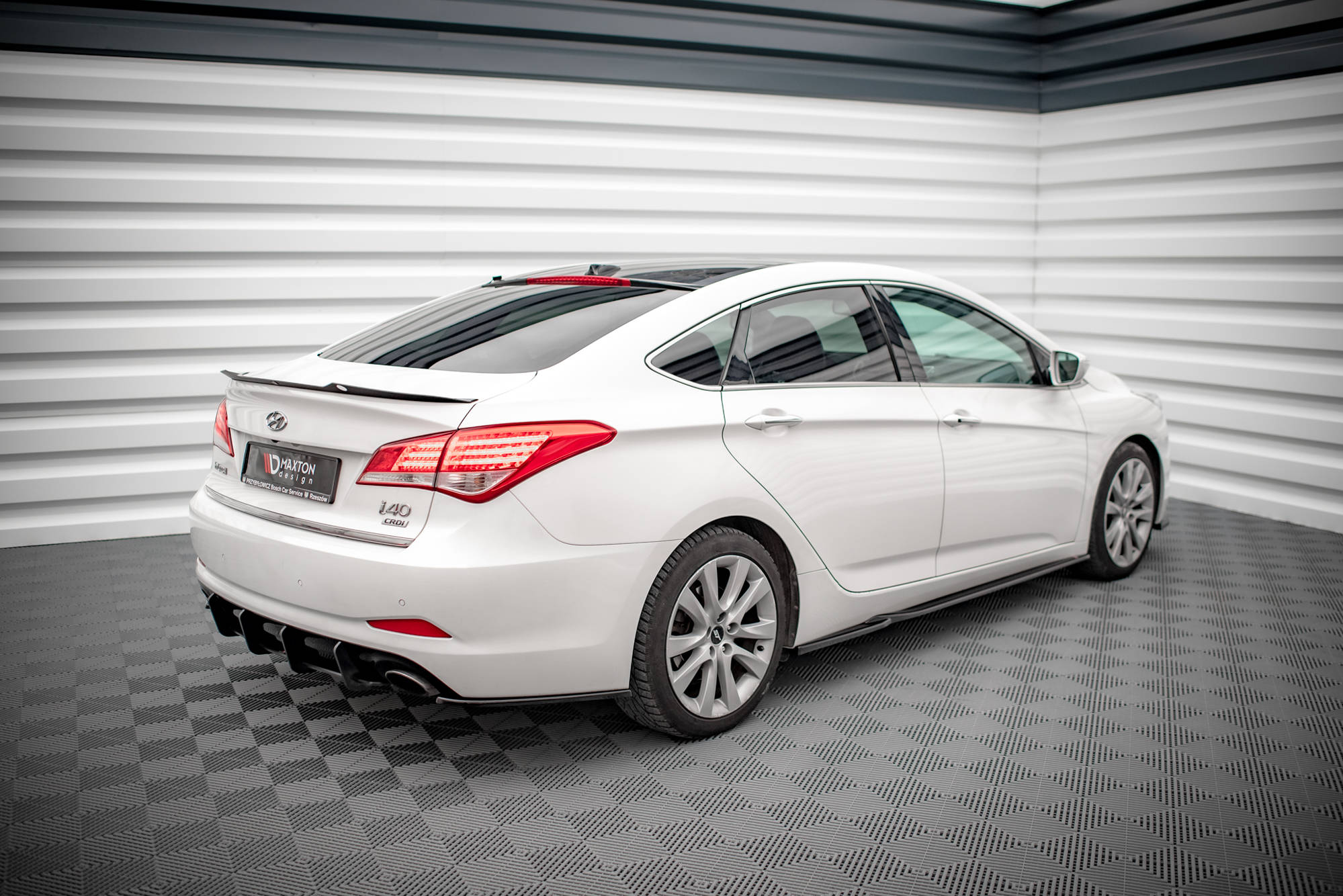 Maxton Design Street+ Seitenschweller Leisten passend für Hyundai I40 Mk1 schwarz Hochglanz