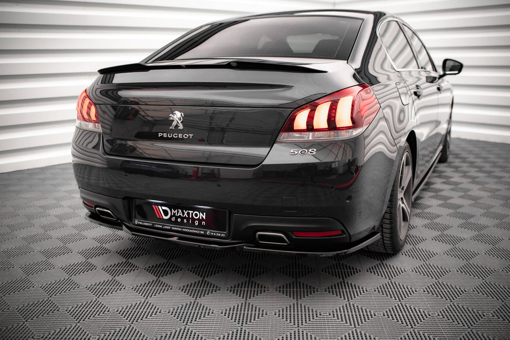 Maxton Design Mittlerer Diffusor Heck Ansatz für Peugeot 508 GT Mk1 Facelift schwarz matt