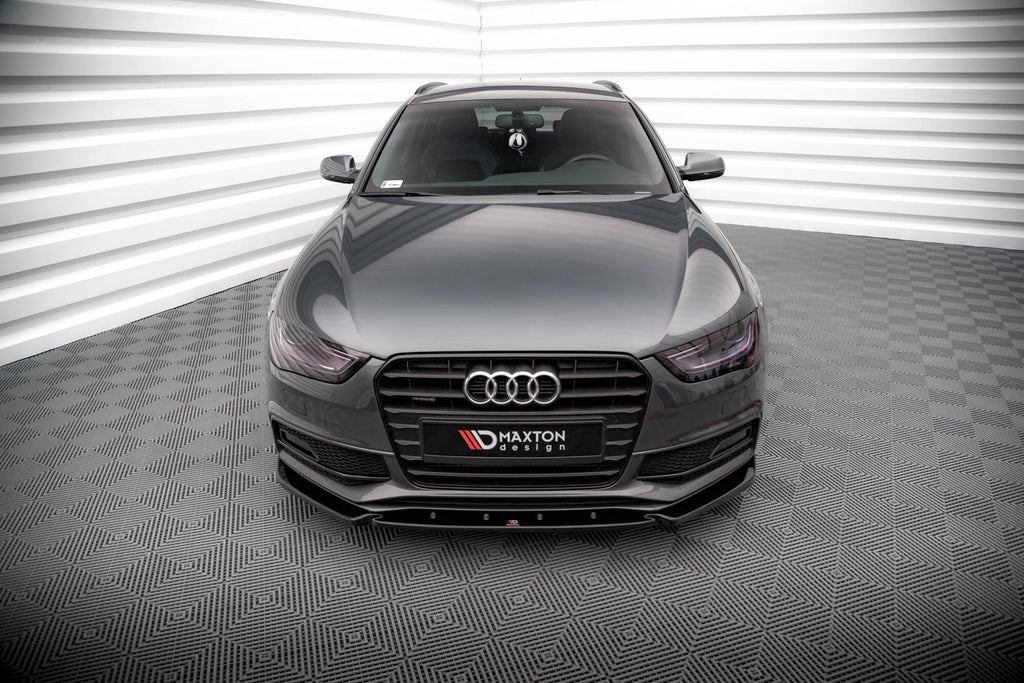 Maxton Design Street+ Spoilerlippe Front Ansatz V.3 passend für Audi A4 S-Line / S4 B8 Facelift schwarz Hochglanz