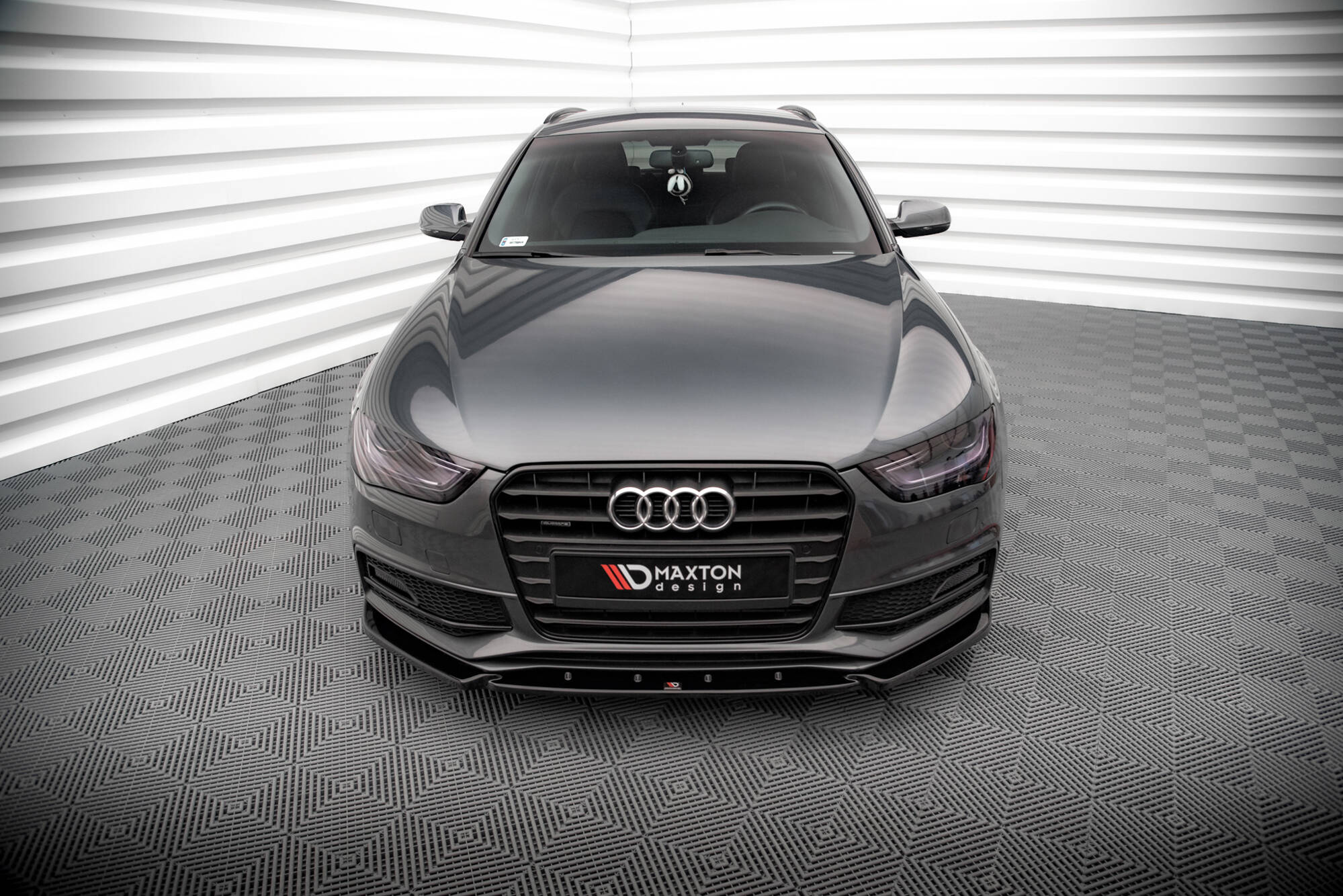 Maxton Design Street+ Spoilerlippe Front Ansatz V.3 passend für Audi A4 S-Line / S4 B8 Facelift schwarz Hochglanz