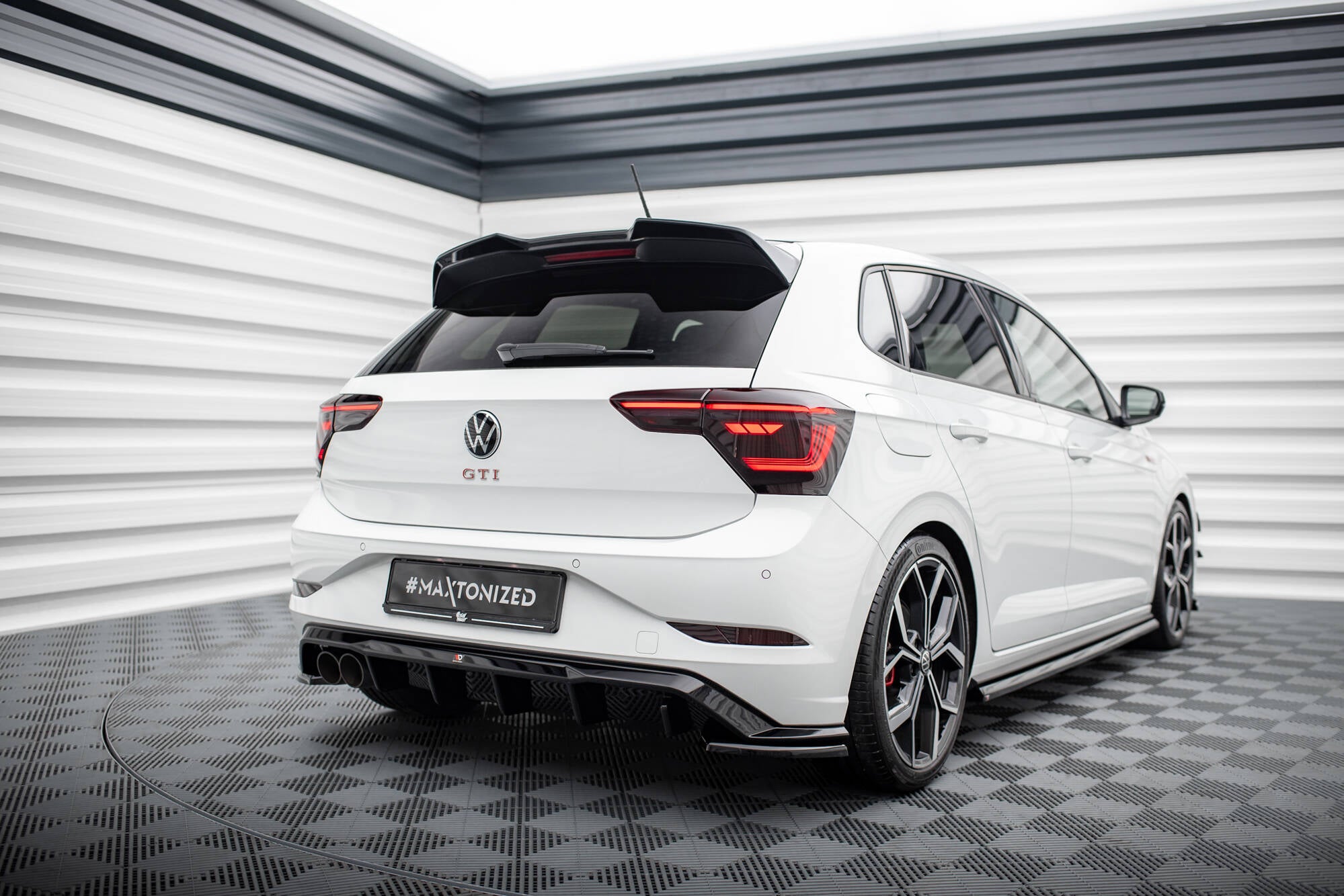 Maxton Design Diffusor Heck Ansatz passend für VW Polo GTI Mk6 Facelift