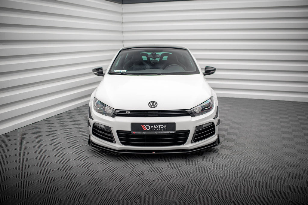 Maxton Design Street Pro Street+ Spoilerlippe Front Ansatz + Flaps passend für VW Scirocco R Mk3 schwarz Hochglanz
