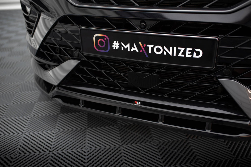 Maxton Design Street+ Spoilerlippe Front Ansatz passend für Cupra Ateca Mk1 Facelift schwarz Hochglanz