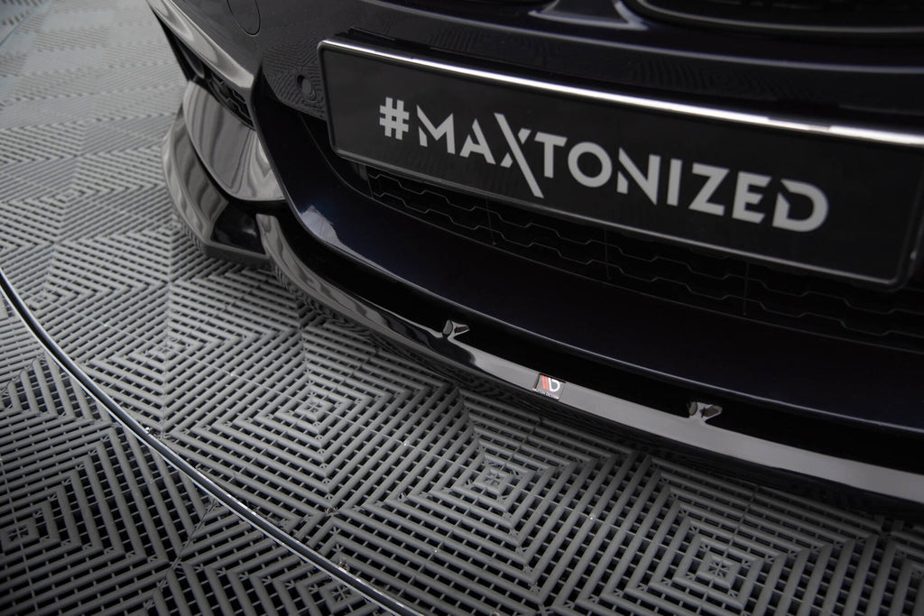 Maxton Design Street+ Spoilerlippe Front Ansatz V.6 passend für BMW 4er Coupe / Gran Coupe / Cabrio M-Paket F32 / F36 / F33 schwarz Hochglanz