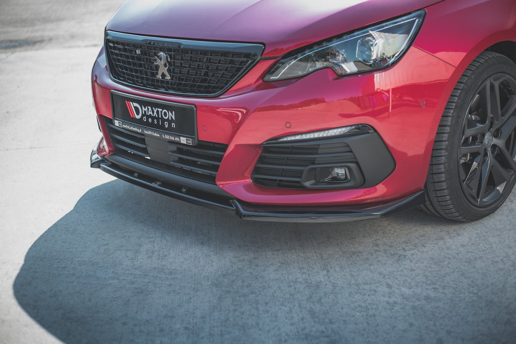 Maxton Design Street+ Spoilerlippe Front Ansatz V.1 passend für Peugeot 308 GT Mk2 Facelift schwarz Hochglanz