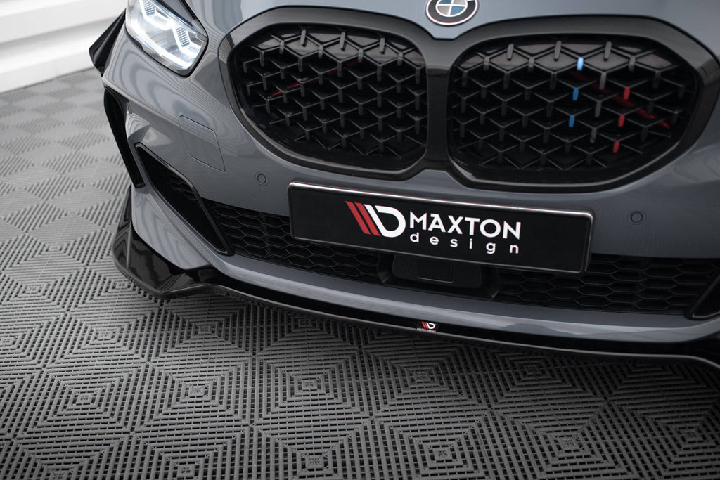 Maxton Design Street+ Spoilerlippe Front Ansatz V.5 passend für BMW 1er M-Paket / M135i / 128ti F40 schwarz Hochglanz