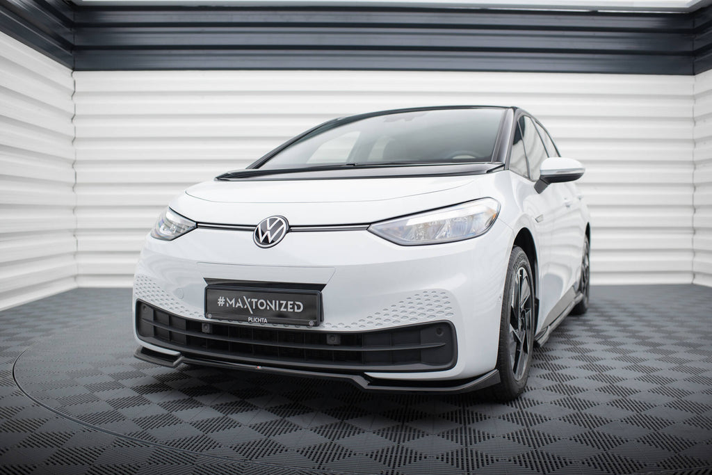 Maxton Design Street+ Spoilerlippe Front Ansatz V.1 passend für VW ID.3 Mk1 schwarz Hochglanz