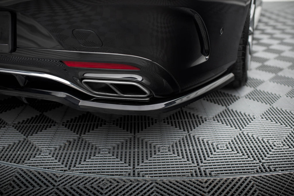 Maxton Design Street+ Mittlerer Diffusor RACE passend für Mercedes-Benz S Coupe AMG-Line C217 Facelift schwarz Hochglanz