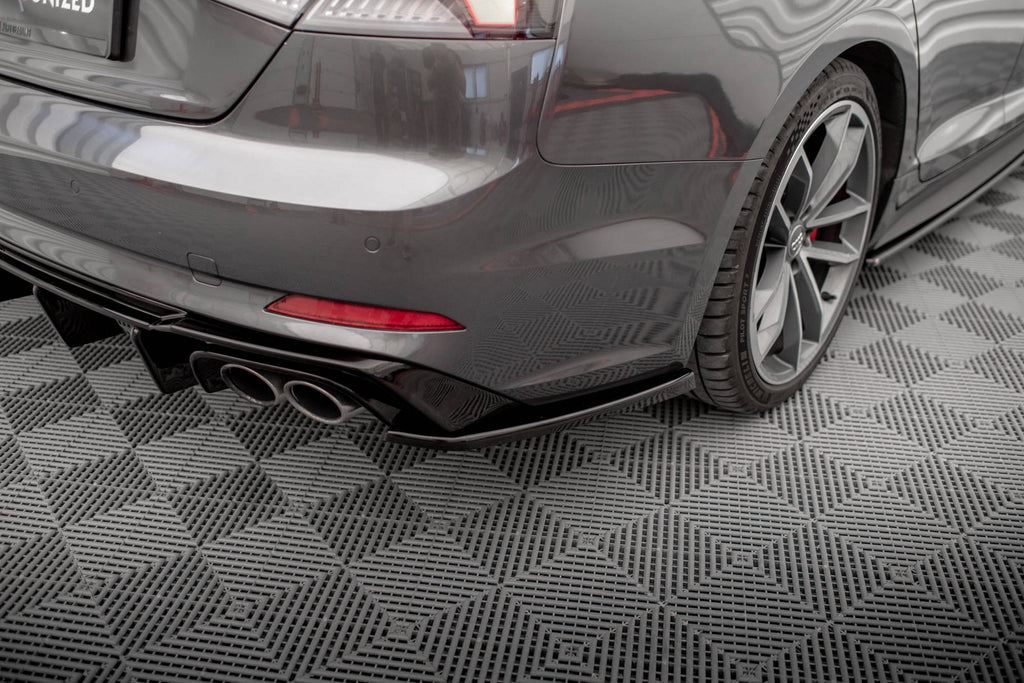 Maxton Design Heck Ansatz Flaps Diffusor passend für Audi S5 Coupe / Sportback F5 schwarz Hochglanz