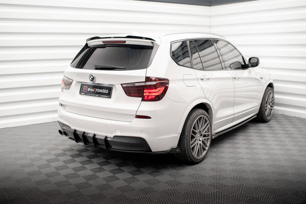 Maxton Design Heck Ansatz Flaps Diffusor passend für BMW X3 M-Paket F25 schwarz Hochglanz