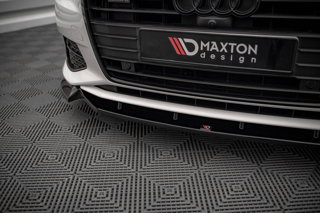 Maxton Design Street+ Spoilerlippe Front Ansatz V.2 passend für Audi A6 C8 schwarz Hochglanz