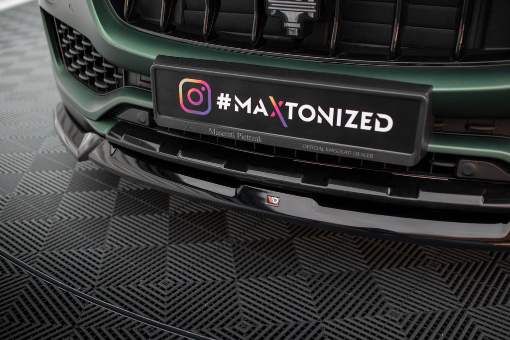 Maxton Design Street+ Spoilerlippe Front Ansatz V.1 passend für Maserati Levante Mk1 schwarz Hochglanz