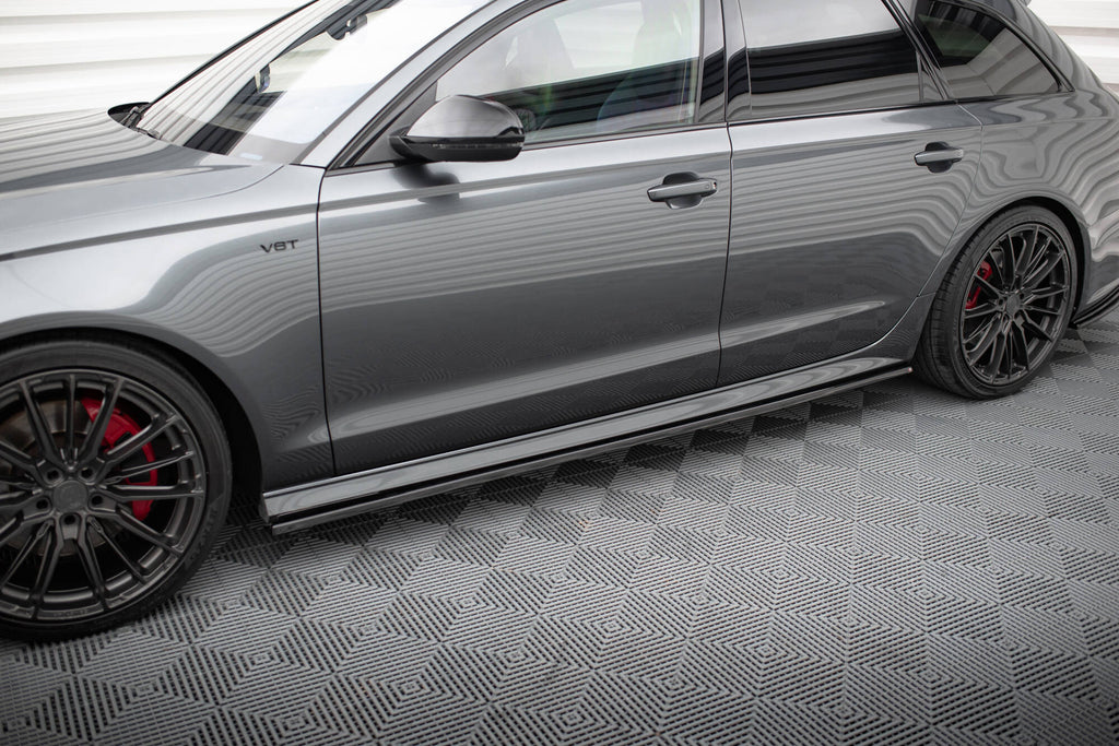 Maxton Design Dokadki Progów Audi S6 / A6 S-Line / A6 C7 FL schwarz Hochglanz für Audi A6