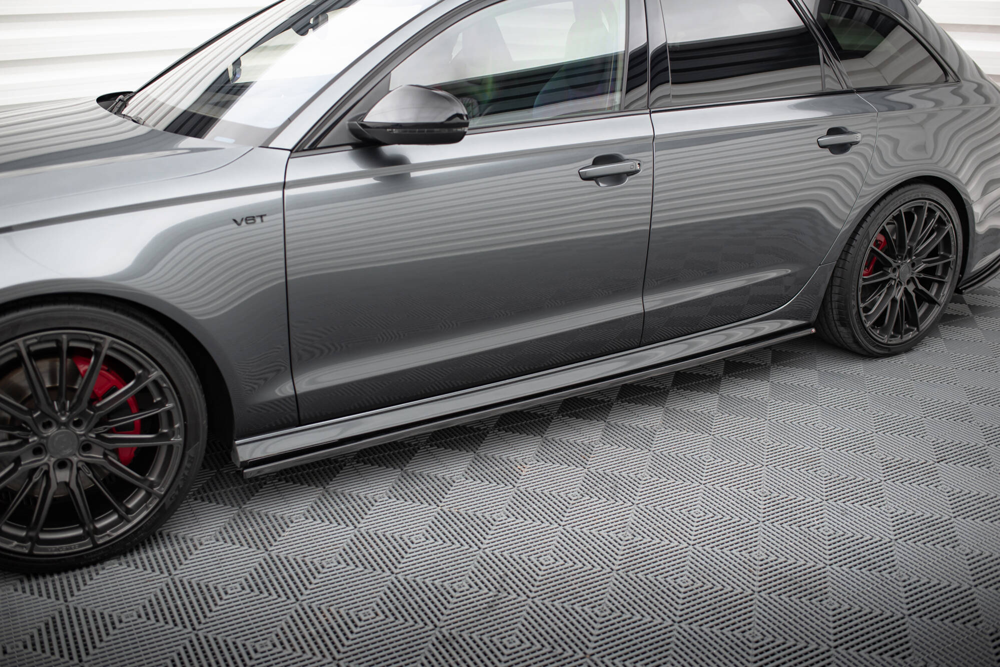 Maxton Design Dokadki Progów Audi S6 / A6 S-Line / A6 C7 FL schwarz Hochglanz für Audi A6