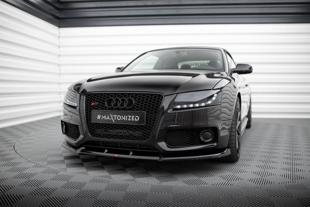 Maxton Design Street+ Spoilerlippe Front Ansatz V.2 passend für Audi S5 / A5 S-Line 8T schwarz Hochglanz