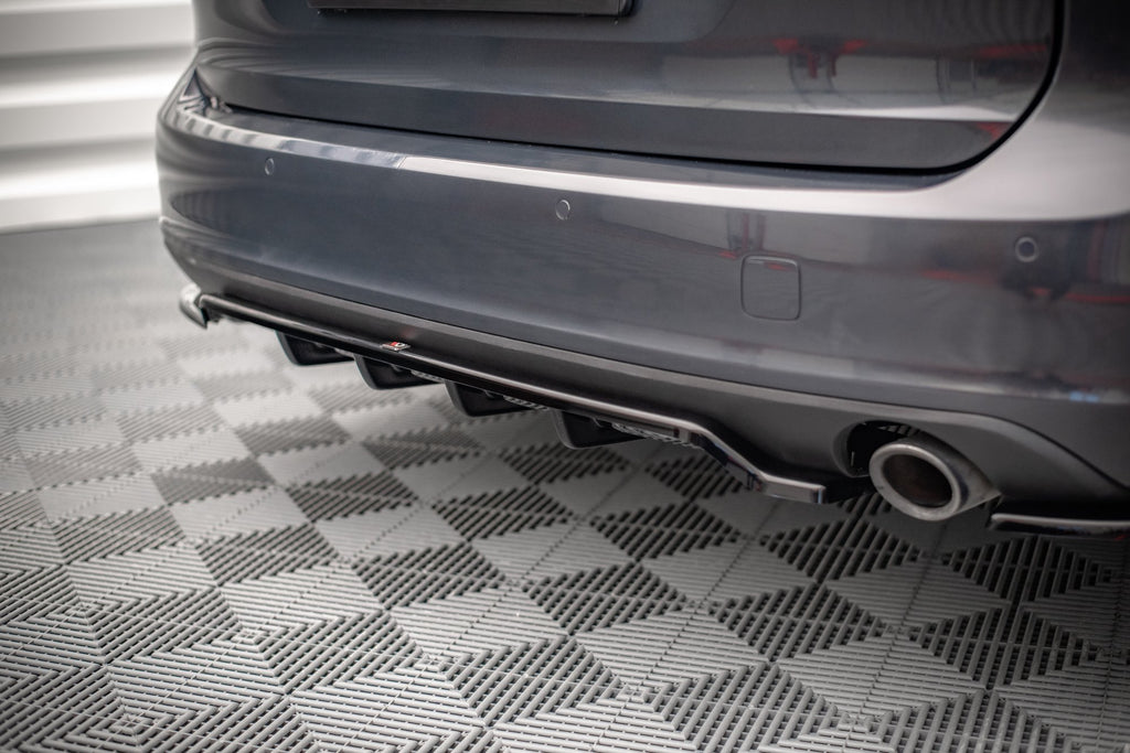 Maxton Design Street+ Mittlerer Diffusor RACE passend für V.1 Volvo V90 Mk2 schwarz Hochglanz