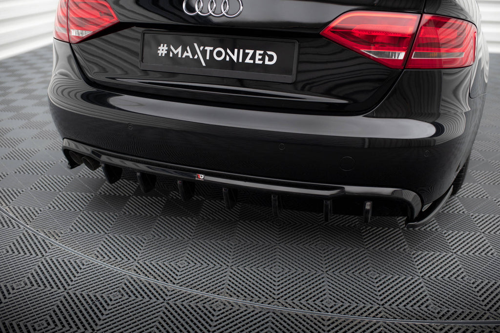Maxton Design Diffusor Heck Ansatz passend für Audi A4 B8 (Doppelauspuff li.)