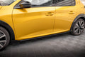 Maxton Design Street Pro Street+ Seitenschweller Leisten + Flaps passend für Peugeot 208 GT Mk2 schwarz Hochglanz