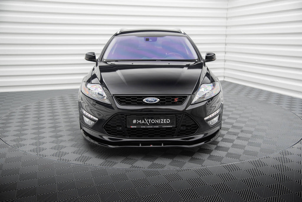 Maxton Design Street+ Spoilerlippe Front Ansatz V.1 passend für Ford Mondeo ST-Line Limousine Mk4 Facelift schwarz Hochglanz
