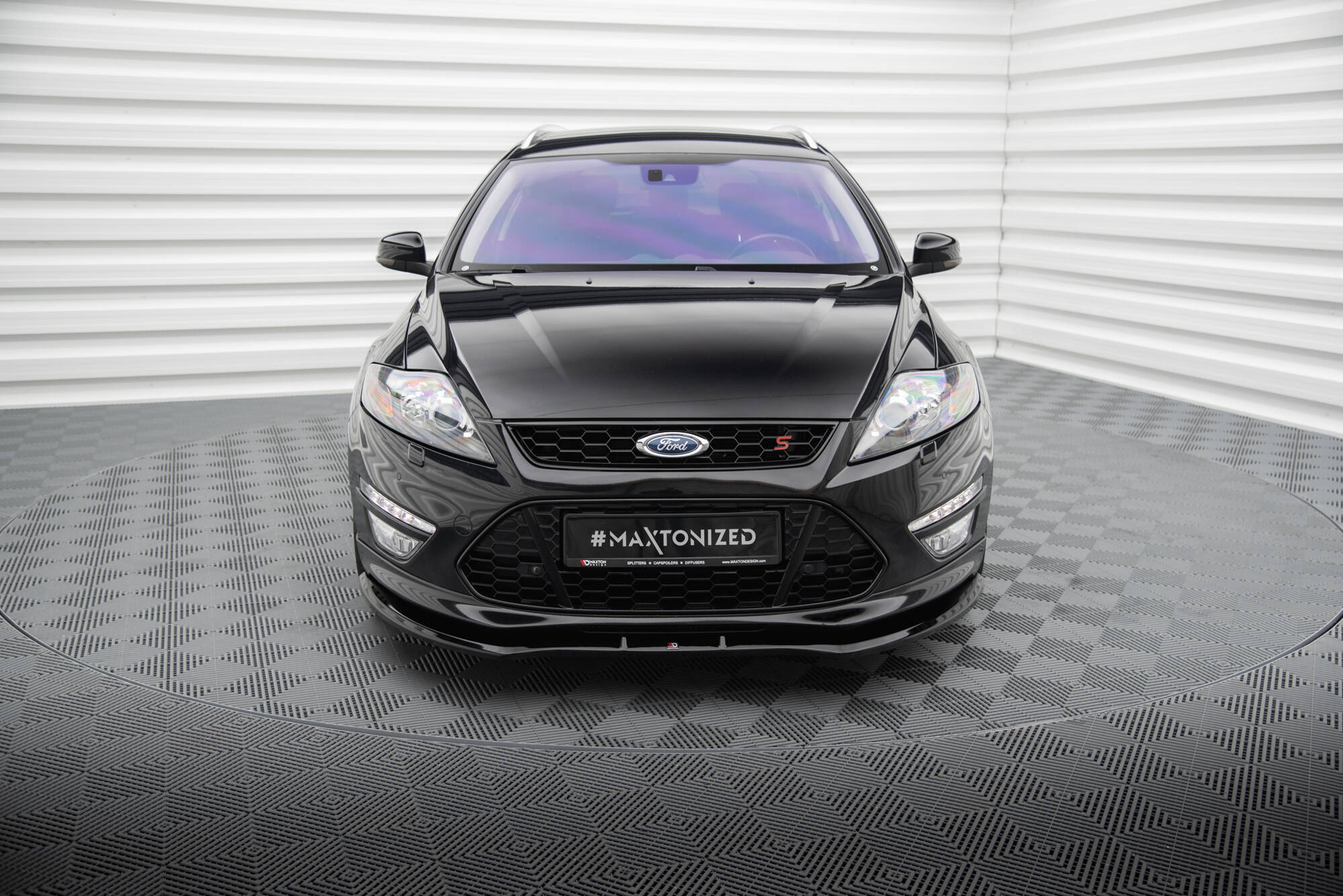 Maxton Design Street+ Spoilerlippe Front Ansatz V.1 passend für Ford Mondeo ST-Line Limousine Mk4 Facelift schwarz Hochglanz