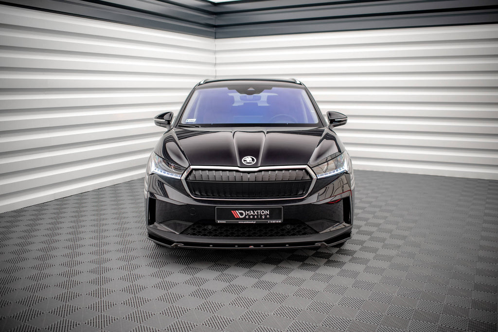 Maxton Design Street+ Spoilerlippe Front Ansatz V.2 passend für Skoda Enyaq iV schwarz Hochglanz