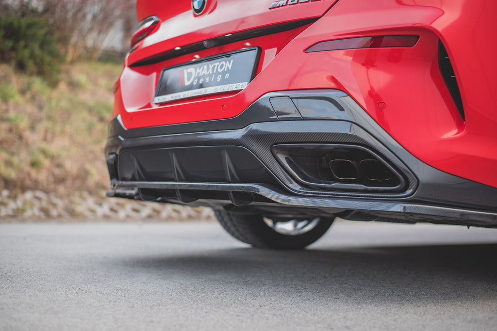 Maxton Design Street+ Mittlerer Diffusor RACE passend für BMW 8 Coupe M-Paket G15 schwarz Hochglanz
