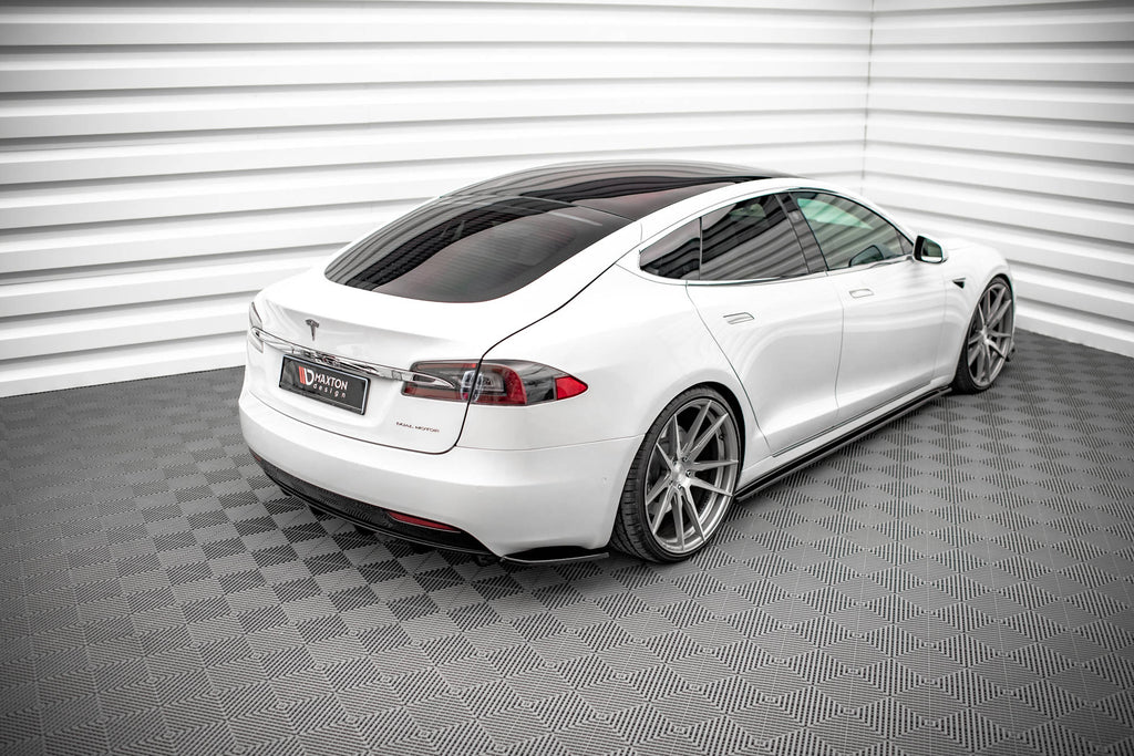 Maxton Design Street+ Seitenschweller Leisten passend für Tesla Model S Facelift schwarz Hochglanz