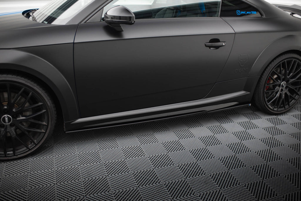 Maxton Design Street+ Seitenschweller Leisten passend für Audi TT S / TT S-Line 8S Facelift schwarz Hochglanz