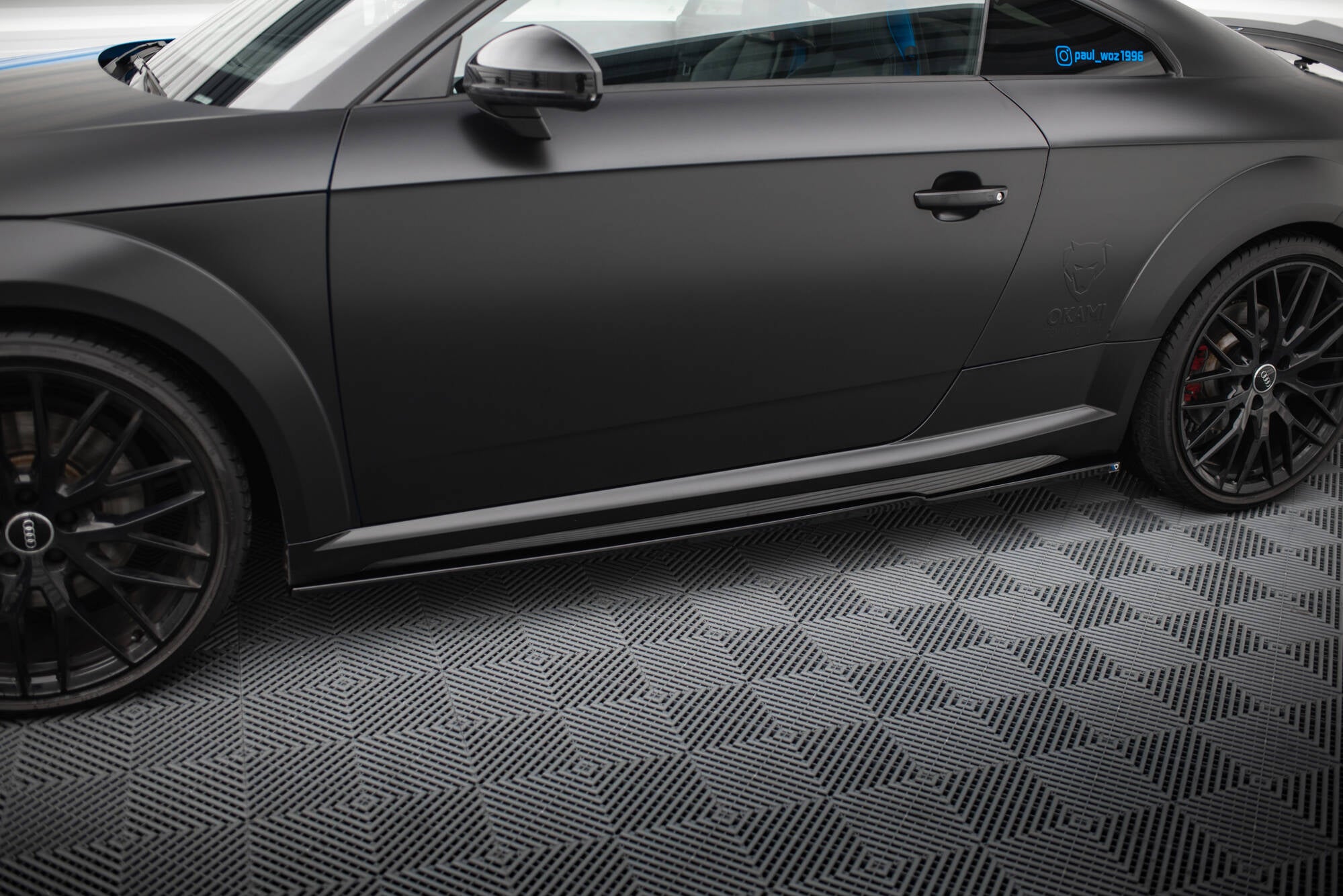 Maxton Design Street+ Seitenschweller Leisten passend für Audi TT S / TT S-Line 8S Facelift schwarz Hochglanz