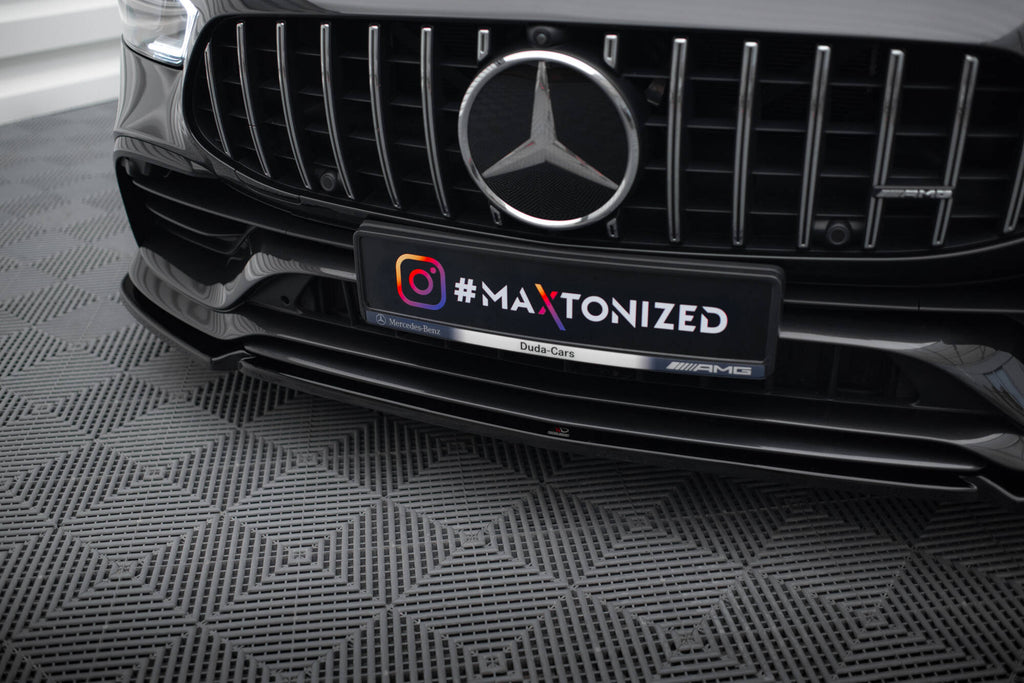 Maxton Design Street+ Spoilerlippe Front Ansatz V.2 passend für Mercedes-AMG GT 53 4-Door Coupe X290 schwarz Hochglanz