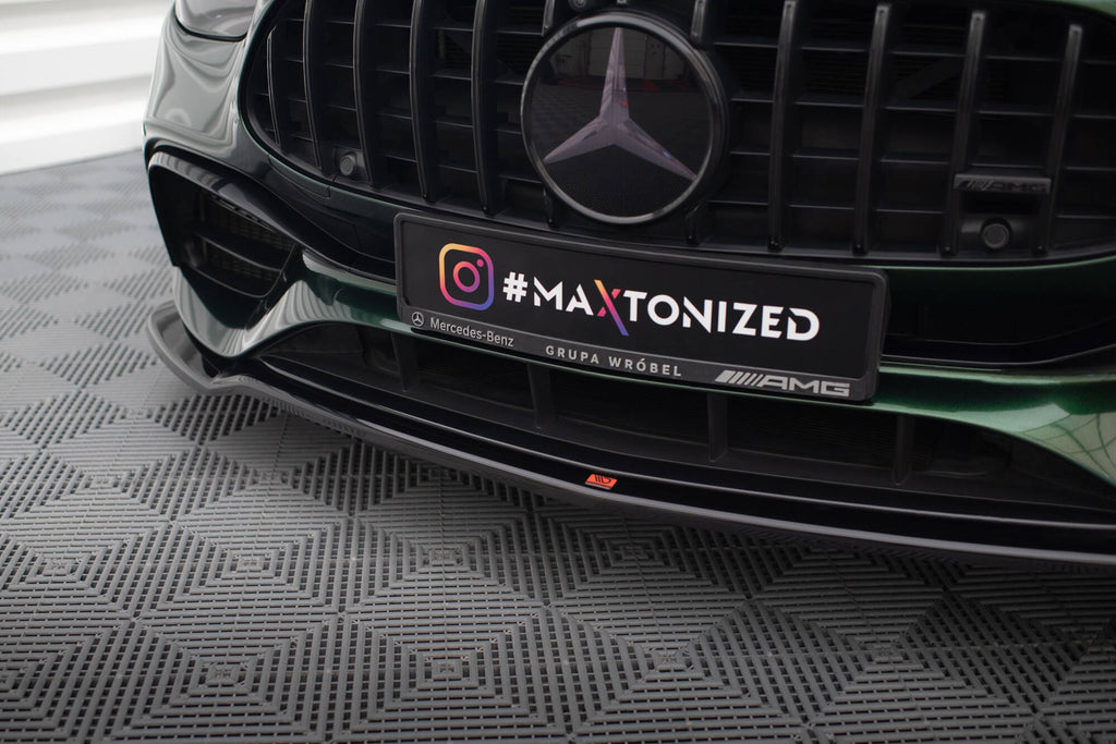 Maxton Design Street+ Spoilerlippe Front Ansatz V.1 passend für Mercedes-AMG E63 W213 Facelift schwarz Hochglanz