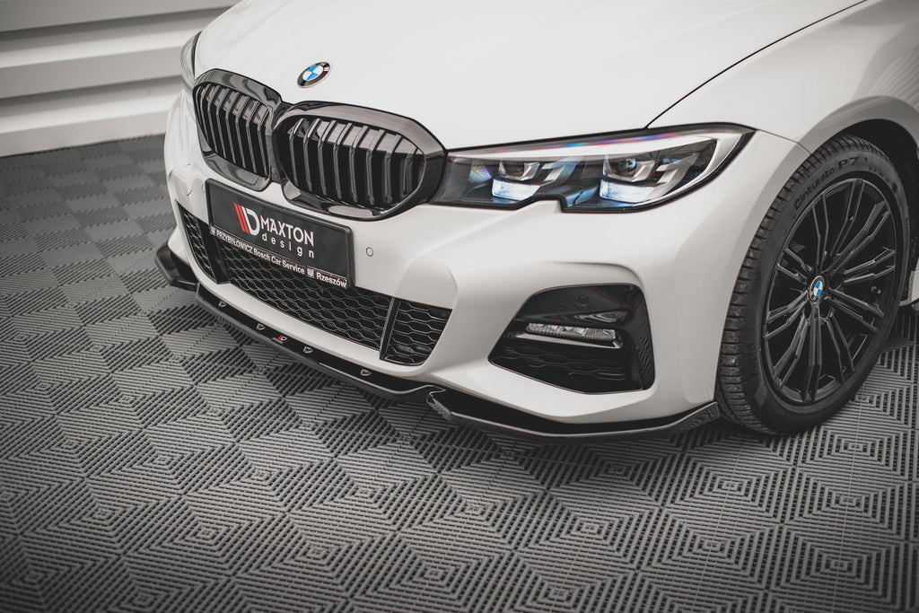 Maxton Design Street+ Spoilerlippe Front Ansatz V.5 passend für BMW 3er G20 / G21 M-Paket schwarz Hochglanz