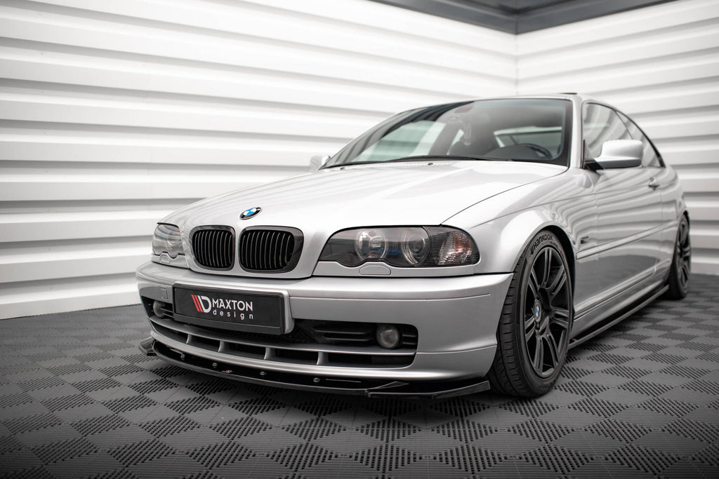Maxton Design Street+ Spoilerlippe Front Ansatz V.1 passend für BMW 3er Coupe E46 schwarz Hochglanz