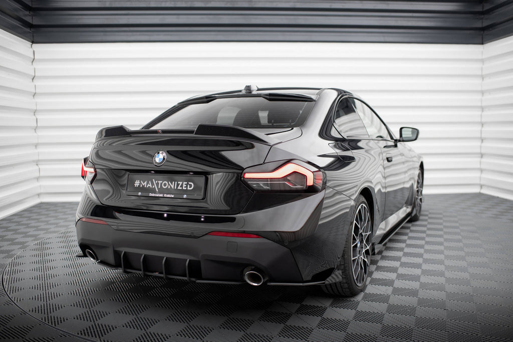 Maxton Design Street Pro Heck Ansatz Flaps Diffusor + Flaps passend für BMW 2 Coupe G42 schwarz Hochglanz