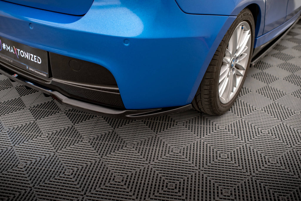Maxton Design Street+ Mittlerer Diffusor RACE passend für BMW 1er M-Paket E87 Facelift schwarz Hochglanz